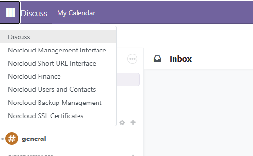 The Odoo app menu showing the Norcloud apps